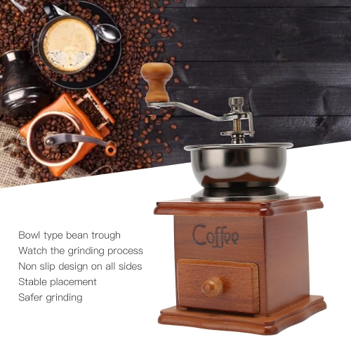 Moulin à café manuel Moulin à café manuel de style rétro pour Home Coffee Shop Thé Shop, café filtre, café percolateur