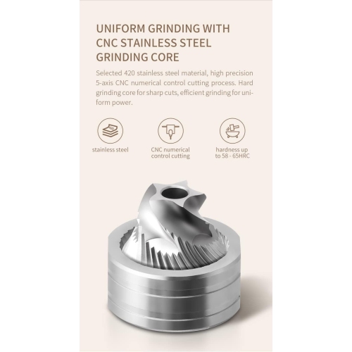 Moulin à café portatif manuel Moulin conique pour cafetière à piston espresso Verser sur double roulement interne Meules en acier inoxydable