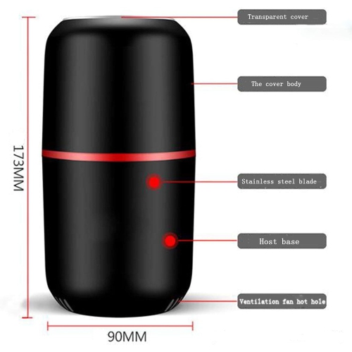 Electric Coffee Grinder with Safe and Durable 304 Stainless Steel Blades,40g, Small Coffee Bean Grinder,black