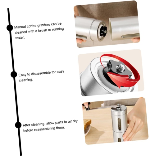Manual Coffee Bean Portable Handheld Stainless Steel Mill for Home Use Grind Compact Design for Fresh Espresso and Drip Coffee Silver