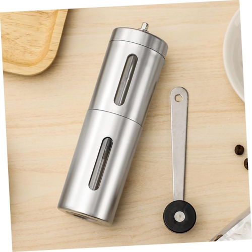 Manual Coffee Bean Portable Handheld Stainless Steel Mill for Home Use Grind Compact Design for Fresh Espresso and Drip Coffee Silver