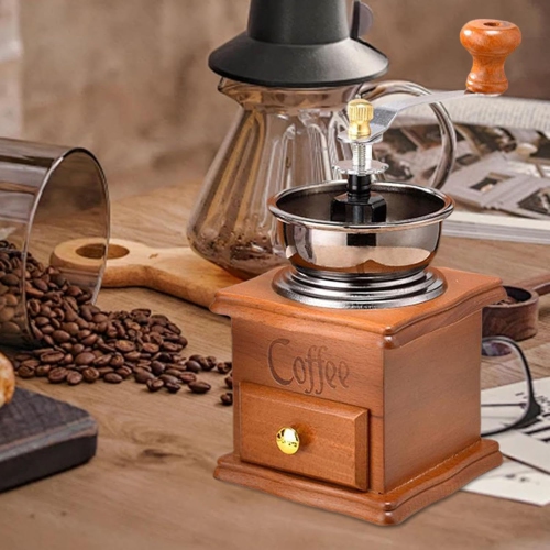Manual Coffee Bean Grinder Hand Coffee Mill Long Handle Classical Portable Maker Making Tool Machine for Cafe Office Camping