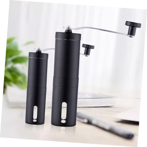 Café manuel Moulin à grains de café finesse en acier inoxydable pour le camping de voyage à domicile pour moudre les noix Plus noir