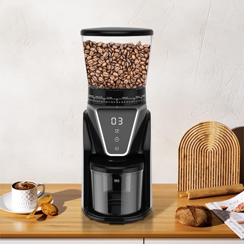 Conical Burr Coffee Grinder, with 31 Precise Settings, Electric Coffee Grinder with LED Display and Anti-Static Device, for Espresso Drip and French