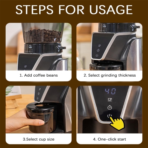 Conical Burr Coffee Grinder, with 31 Precise Settings, Electric Coffee Grinder with LED Display and Anti-Static Device, for Espresso Drip and French