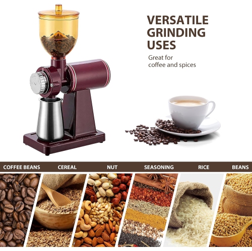 Moulin à café électrique, commercial et résidentiel de 180&nbsp;W, machine à moudre pour moulin à meule automatique Beans Nuts Spice Griller