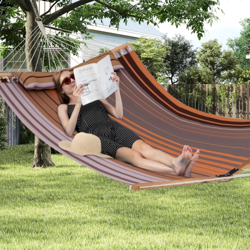 Gymax Patio Hammock Foldable Portable Swing Chair Bed Detachable Pillow Blue & Green