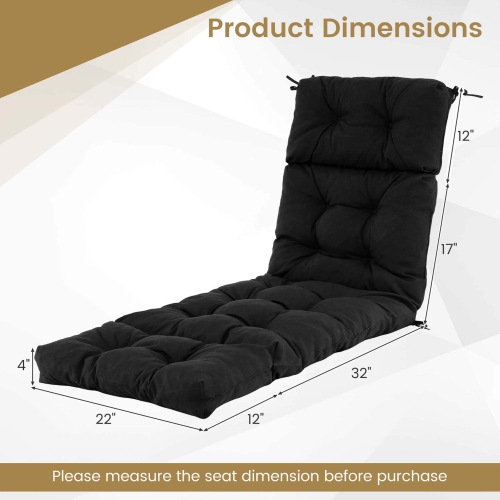 Gymax 73'' Lounge Chaise Cushion Padded Recliner Cushion