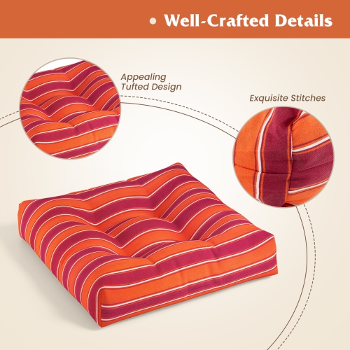 Gymax Set of 6 21'' x 21'' Chair Seat Cushion Pads Patio