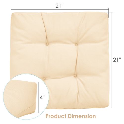 Gymax Set of 6 21'' x 21'' Chair Seat Cushion Pads Patio
