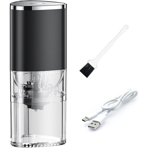 Cafetière automatique électronique, machine à moudre rechargeable, mode double, mini mouture, moulin à mouture réglable, Noir