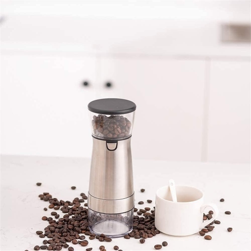 Electric Coffee Bean Grinder, Portable USB Automatic Home Grinder, Bean Grinder, Small Coffee Machine,Kitchen Accessories Stainless steel color