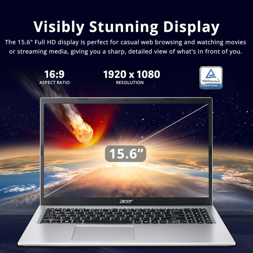 acer Aspire 3 15.6" FHD Laptop - Intel i7-1165G7 - 16GB DDR4 - 512GB PCIe SSD - Iris Xe - Windows 11 Home - Silver by ACER - Refurbished condition - Image 3