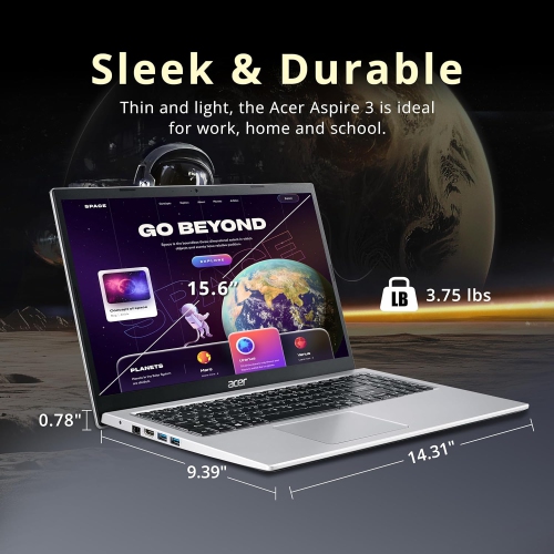 acer Aspire 3 15.6" FHD Laptop - Intel i7-1165G7 - 16GB DDR4 - 512GB PCIe SSD - Iris Xe - Windows 11 Home - Silver by ACER - Refurbished condition - Image 8