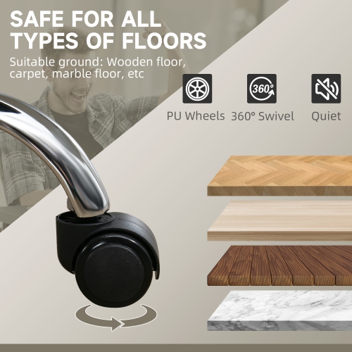 Vinsetto – Fauteuil de bureau à massage avec 6 points de vibration et repose-pieds, fauteuil de direction inclinable en similicuir PU, dossier haut