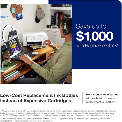 Epson EcoTank ET-2803 Wireless Colour All-in-One Cartridge-Free Supertank Printer with Scan and Copy