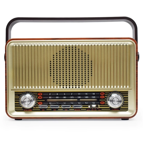 Radio AM FM portative, radio transistor rechargeable à piles pour la maison extérieure, radio Bluetooth rétro avec lecture USB AUX TF