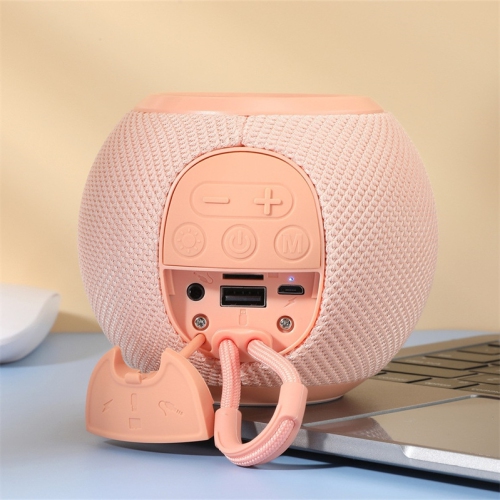 Bluetooth Speaker Bluetooth Subwoofer Colorful Flashing Lights Ball Wireless Small Speaker FM Radio - White