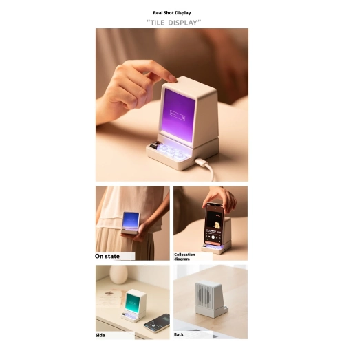 Portable Classic Computer Shape Bluetooth Speaker, Bluetooth Speaker Rechargeable RGB LED Lighting - Light Gray