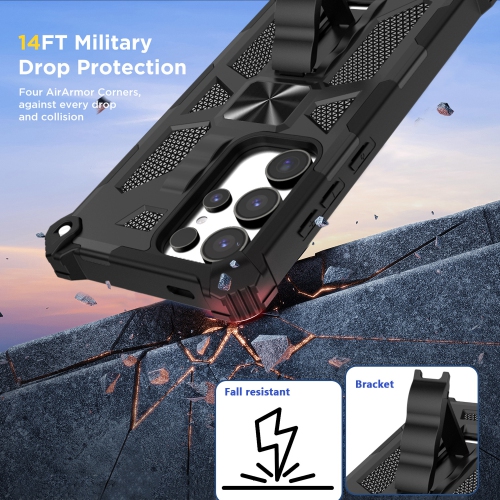 Suitable for Samsung S24 ultra anti-fall mobile phone case Samsung invisible bracket protective cover - gold