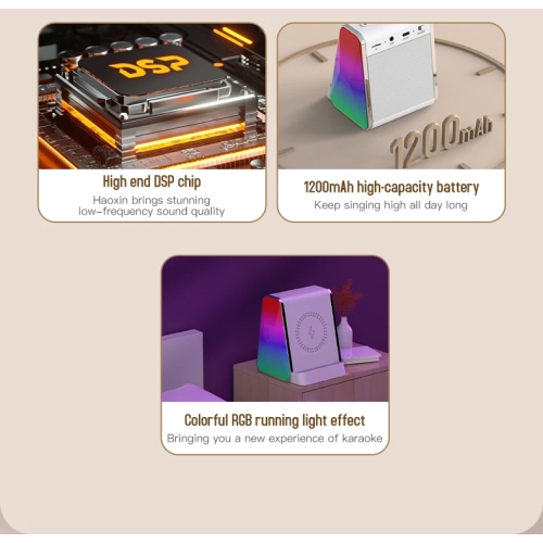 Wireless charging 15W speaker white noise sleep soothing Bluetooth speaker mobile phone holder atmosphere light multi-function creative speaker -