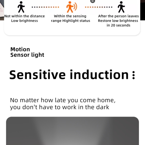 Modèle rechargeable avec lampe de poche, lampe de capteur de corps humain, veilleuse, veilleuse LED en cas de panne d'alimentation d'urgence, adapté