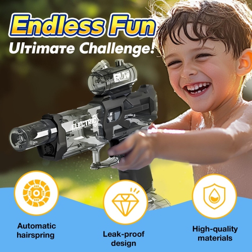 Ultimate Battle Blaster Electric Water Gun with Realistic Muzzle Flame, Large Capacity Water Spray Gun, Summer Outdoor Beach Pool Party Toy for