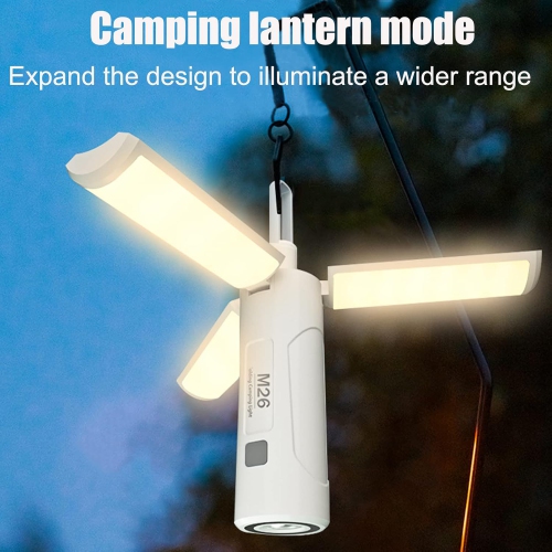LED camping light, magnetic work light, flashlight, 90° adjustable hanging tent light, 750LM IPX5 waterproof, rechargeable, 3500mAh