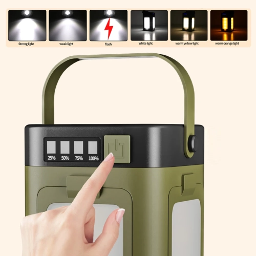 Rechargeable Lantern Power Bank Solar Camping Lantern Waterproof Portable Flashlight LED Tent Light for Camping Hiking Fishing
