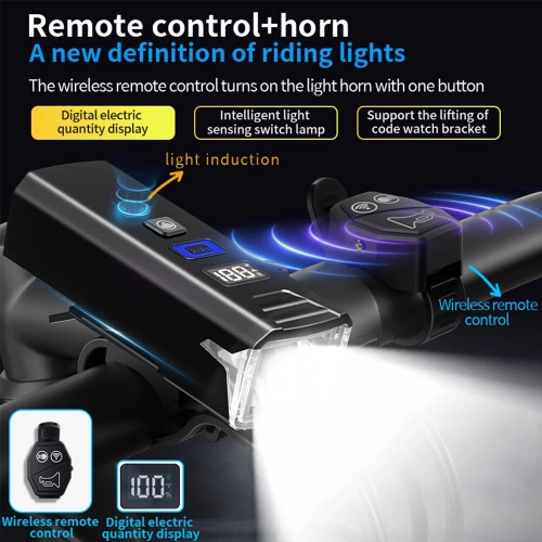 LED Bicycle Light Smart Headlight Headlamp Taillight Horn Remote control Speaker