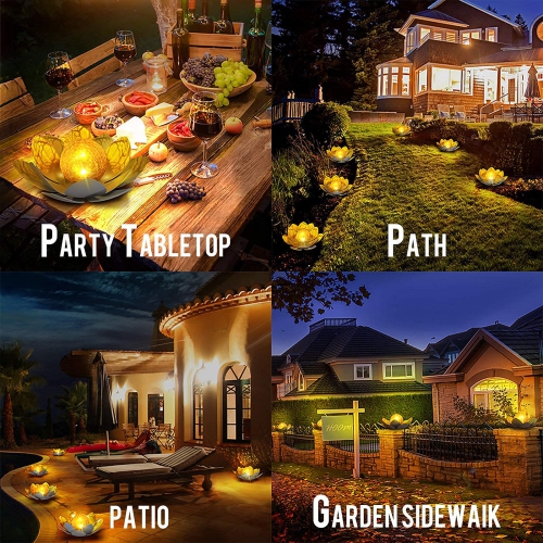 Solar Spherical Lamp, Spherical Crack Lotus Lamp, Outdoor Garden Decorative Landscape Lamp, Suitable for Terrace, Lawn, Walkway