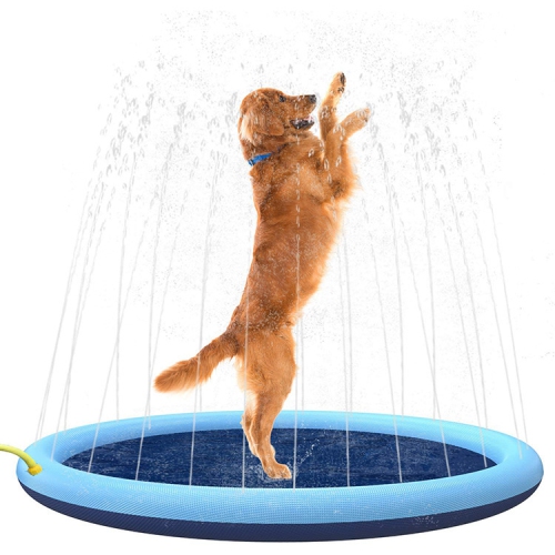 Dog Swimming Pool Anti-slip Splash Mat Children Thickened Durable Upgraded Spray Mat Pet Summer Outdoor Water Toys Backyard Fountain Play Mat,