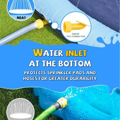 Dog Swimming Pool Anti-slip Splash Mat Children Thickened Durable Upgraded Spray Mat Pet Summer Outdoor Water Toys Backyard Fountain Play Mat,