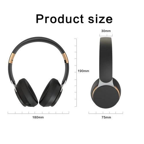 New hot wireless head-mounted Bluetooth headset, heavy bass stereo card sports computer headset with microphone Bluetooth 5.0-dark blue