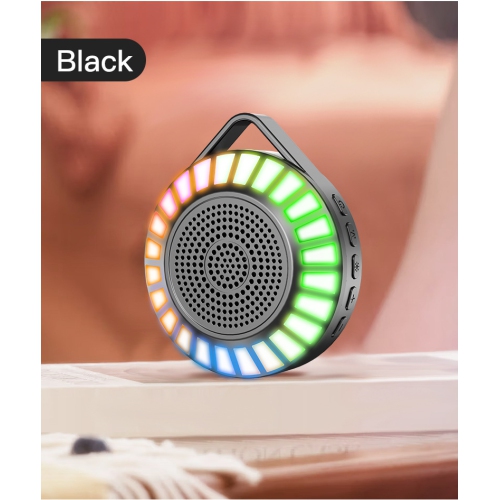 New RGB sound pickup atmosphere light Bluetooth audio card cool bass atmosphere light + portable audio in one multi-function speaker, - blue