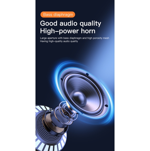 New RGB sound pickup atmosphere light Bluetooth audio card cool bass atmosphere light + portable audio in one multi-function speaker, - blue