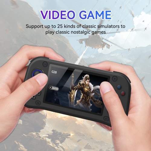 G28 Retro Game Console, 4.3 Inch HD Screen Built-in 128G TF Card Video Game Console, Plug and Play, PSP Handheld Game Console Supports Multiple
