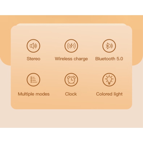 Wireless charging Bluetooth audio music bedside lamp table lamp small speaker creative wireless charging alarm clock bedroom wake-up light - black