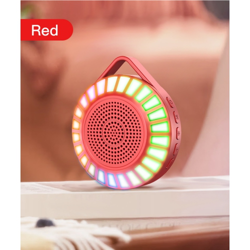 New RGB sound pickup atmosphere light Bluetooth audio card cool bass atmosphere light + portable audio in one multi-function speaker, - red