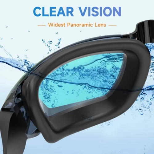 Lunettes de natation populaires pour adultes, casquettes de natation, pinces pour nez, bouchons d'oreille, lunettes de natation antibuée en silicone