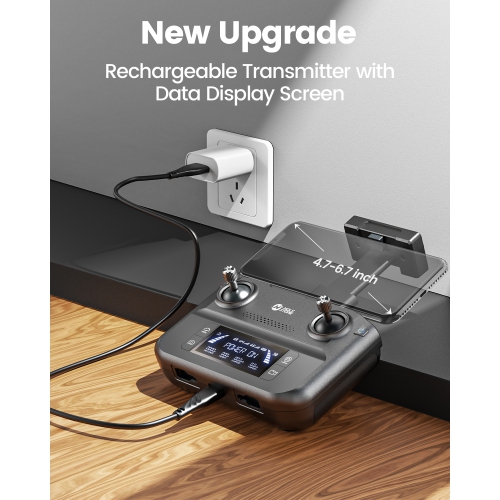 Holy Stone – Drones avec cardan 2 axes HS600 avec caméra pour adultes 4K EIS, drone GPS avec moteurs sans balais, 4K/30 ips, Follow Me, résistance au