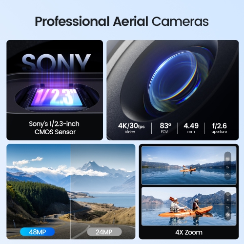 Holy Stone – Drone HS900 de moins de 249 g pour adultes avec caméra 4K, 3 axes, cardan sans balais avec portée de 20000 pi, suivi visuel,