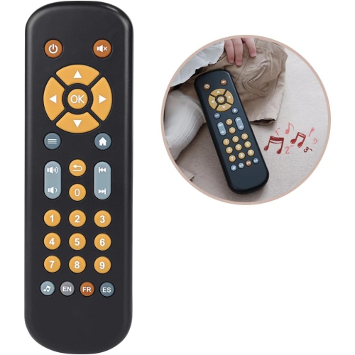 GREEN SCENIC  Baby Safe Tv Remote Control Toy \w Multi-Langauge Learning Function - Realistic Design, Soft Silicone Shell, Sensory Toy \w Multi-Shape