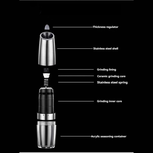 Moulin à poivre électrique avec moulin à poivre Gravity Grinder de Home Acier inoxydable Ensemble de 2