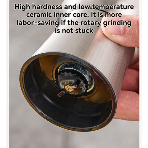 304 stainless steel pepper grinder, manual seasoning bottle for home kitchen, adjustable coarse black pepper, sea salt and pepper powder grinding