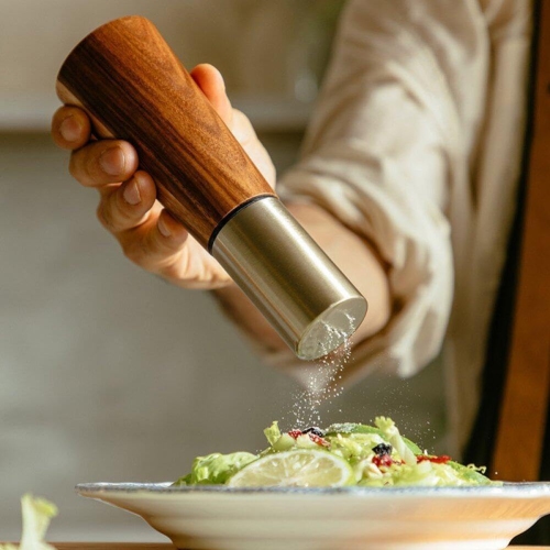 Moulin à poivre en bois, mélangeur à épices, moulin à sel grossier manuel, pot à épices, contenant à épices, ustensiles de cuisine, moulin + boîte à
