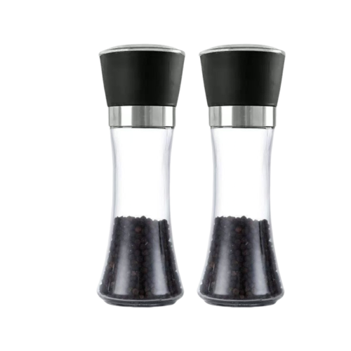 Moulins à sel et à poivre, moulins en céramique à épices réglables, bouteilles d'épices de cuisine, bouteille de broyage en verre et broyeur à sel de