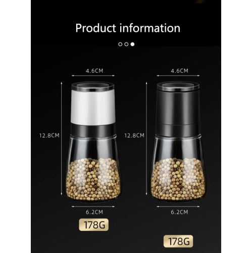 Ensemble de 2 moulins à sel et à poivre, accessoires de cuisine réglables robustes et moulin à poivre