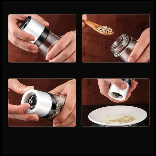 Ensemble de 2 moulins à sel et à poivre, accessoires de cuisine réglables robustes et moulin à poivre