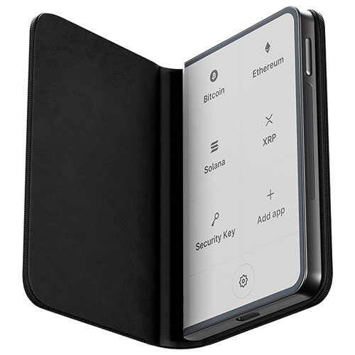 Portefeuille physique de cryptomonnaie à encre électronique 3,7 po USB-C/Bluetooth avec clé de récupération Stax de Ledger - Graphite